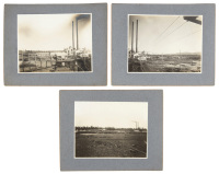 Three gelatin silver photographs of a power house and saw mills at Westwood, California
