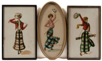 Five chromolithographs of fashionable lady golfers