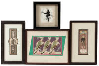 Eighteen small framed prints of golf art