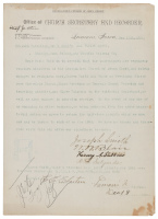 Typed letter signed by Joseph Smith III, William W. Blair, Henry A. Stebbins, and R.A. Salyards