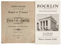 Two items relaitng to the town of Rocklin, Placer County, California