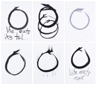 A Ca$ino Culture [with] Six Sumi [and] Three signed postcards