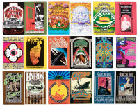 Forty-seven large format Bill Graham Presents double postcards