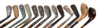 Thirteen vintage golf clubs from the collections of Georgia Dyer Burnett