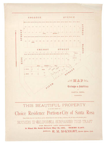 Map of College Addition to Santa Rosa, California