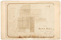 Albumen cabinet card photograph of "Map of part of Alta Hill near Grass Valley, 1871"