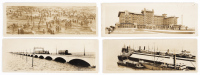 Four real-photo panoramic postcards with sepia-tone photos of Galveston, Texas