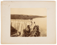 Original sepia-tone photograph of the Sweetwater Dam in San Diego County, California