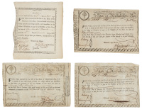 Four Massachusetts Bay Promissory Notes