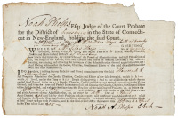 Document signed by Noah Phelps, Judge of Court Probate