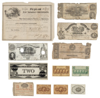 12 Civil War bills and notes
