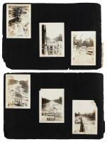 Photograph album documenting the construction of the Piney Creek Bridge