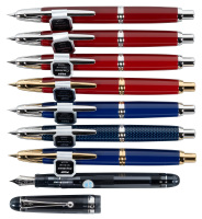 PILOT: Vanishing Point [and] Custom 74 * Lot of Eight Fountain Pens