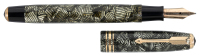 PARKER: Cross-Hatched, Striated Green Celluloid Vacumatic Fountain Pen