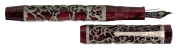 CONWAY STEWART: Chatsworth Burgundy and Silver Limited Edition Fountain Pen