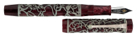 CONWAY STEWART: Chatsworth Burgundy and Silver Limited Edition Fountain Pen