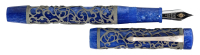 CONWAY STEWART: Chatsworth Sapphire Blue and Sterling Silver Limited Edition Fountain Pen