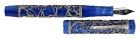 CONWAY STEWART: Chatsworth Sapphire Blue and Sterling Silver Limited Edition Fountain Pen