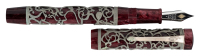 CONWAY STEWART: Chatsworth Burgundy and Silver Limited Edition Fountain Pen