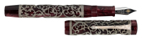 CONWAY STEWART: Chatsworth Burgundy and Silver Limited Edition Fountain Pen