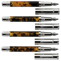 FERRARI DA VARESE: Spartacus Amber Lot of Four Fountain Pens