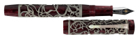 CONWAY STEWART: Chatsworth Burgundy and Silver Limited Edition Fountain Pen