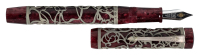 CONWAY STEWART: Chatsworth Burgundy and Silver Limited Edition Fountain Pen