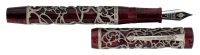 CONWAY STEWART: Chatsworth Burgundy and Silver Limited Edition Fountain Pen