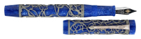 CONWAY STEWART: Chatsworth Sapphire Blue and Sterling Silver Limited Edition Fountain Pen