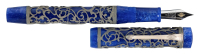 CONWAY STEWART: Chatsworth Sapphire Blue and Sterling Silver Limited Edition Fountain Pen