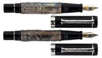 LABAN: Two Sterling Silver and Wood Fountain Pens