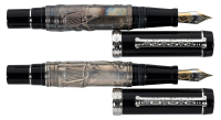 LABAN: Two Sterling Silver and Wood Fountain Pens