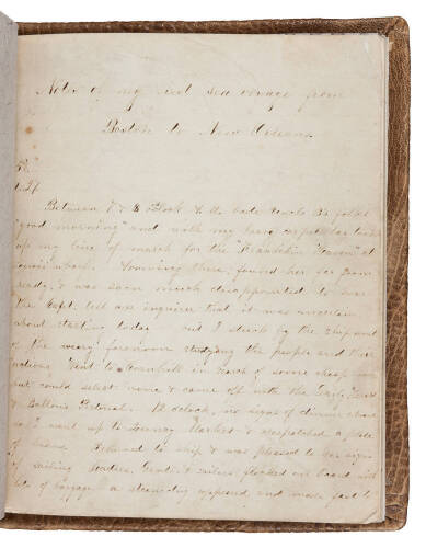 Notes of my first sea voyage from Boston to New Orleans (caption title)