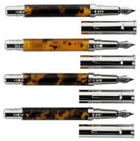 FERRARI da VARESE: Spartacus Amber Fountain Pens * Lot of Four