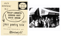 Allen Ginsberg photograph [with] Jazz Poetry Trio reproduction flyer