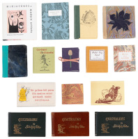 Fifteen miniature books from Wallace Nethery, Shaker Press, Sierra Trails Press, UML-H, Wild Hare Press, Weather Bird Press, Phil Weygand, a Yankee Dauber and The Yellow Kid Press