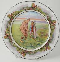 Ceramic Plate with Humorous Golfing Scene