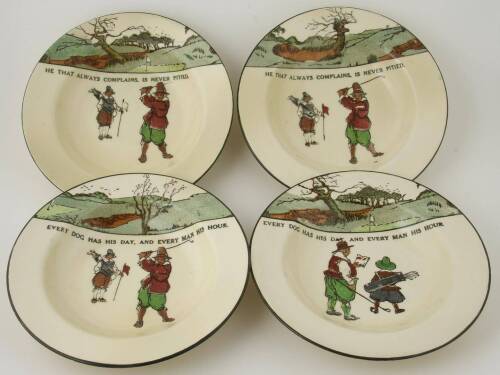 Charles Crombie Golf Series Ware - Four Rimmed Bowls