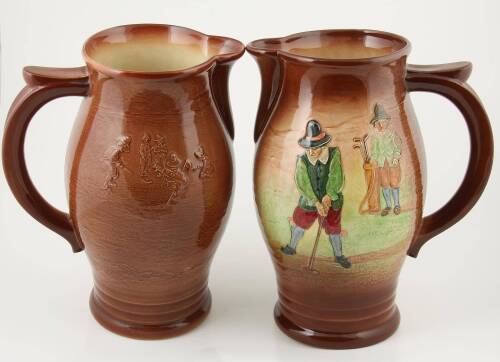 Two Earthenware Pitchers by Royal Doulton