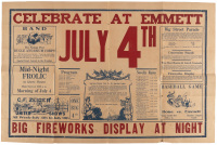 Celebrate at Emmett July 4th. Big Fireworks Display at Night