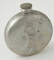 Pewter flask with image of a golfer