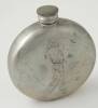 Pewter flask with image of a golfer