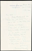 Hand written letter by Bernard Darwin, 1940