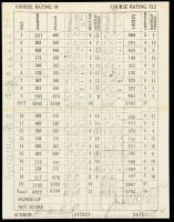 Signed Presidio Golf Club Scorecard