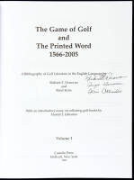 The Game of Golf and the Printed Word 1566-2005. A Bibliography of Golf Literature in the English Language