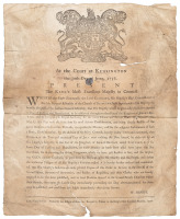 At the Court at Kensington the 30th Day of June, 1756. Present the King's Most Excellent Majesty in Council