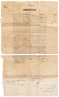 Primitive contract in Chinese and Spanish for Chinese indentured servant in Cuba