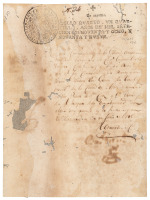 Document recording the arrival of African "bozales" slaves to Cuba