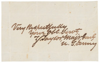 Autograph note signed by Zachary Taylor as Major General