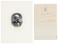 The signature of President James A. Garfield [with] engraved portrait